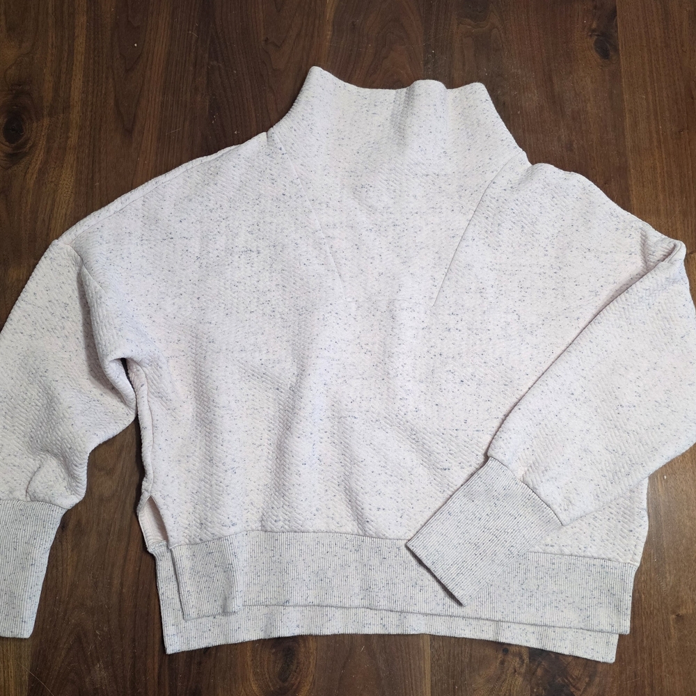 CALIA Small Cream Turtleneck Cropped Oversize Sweater Sweatshirt Ladies